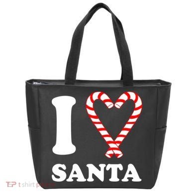 I Heart Santa Candy Cane Tote Bag
