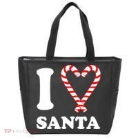 I Heart Santa Candy Cane Tote Bag thumb 0