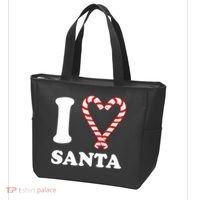 I Heart Santa Candy Cane Tote Bag thumb 3