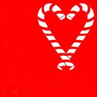 I Heart Santa Candy Cane Santa Hat thumb 1