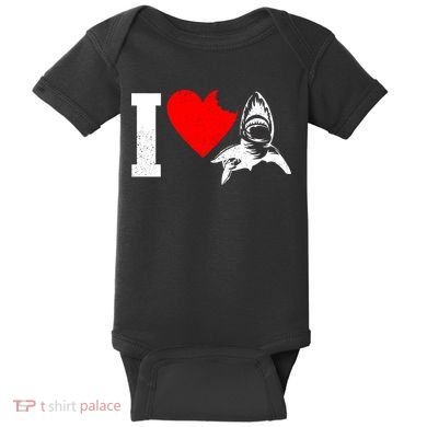 I Heart Sharks Baby Bodysuit