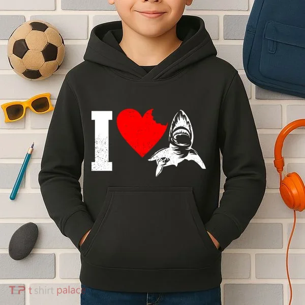 I Heart Sharks Kids Hoodie