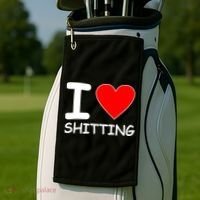 I Heart Shitting Poop Golf Towel thumb 2