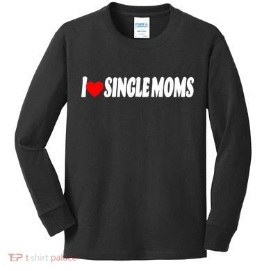 I Heart Single Moms Kids Long Sleeve Shirt