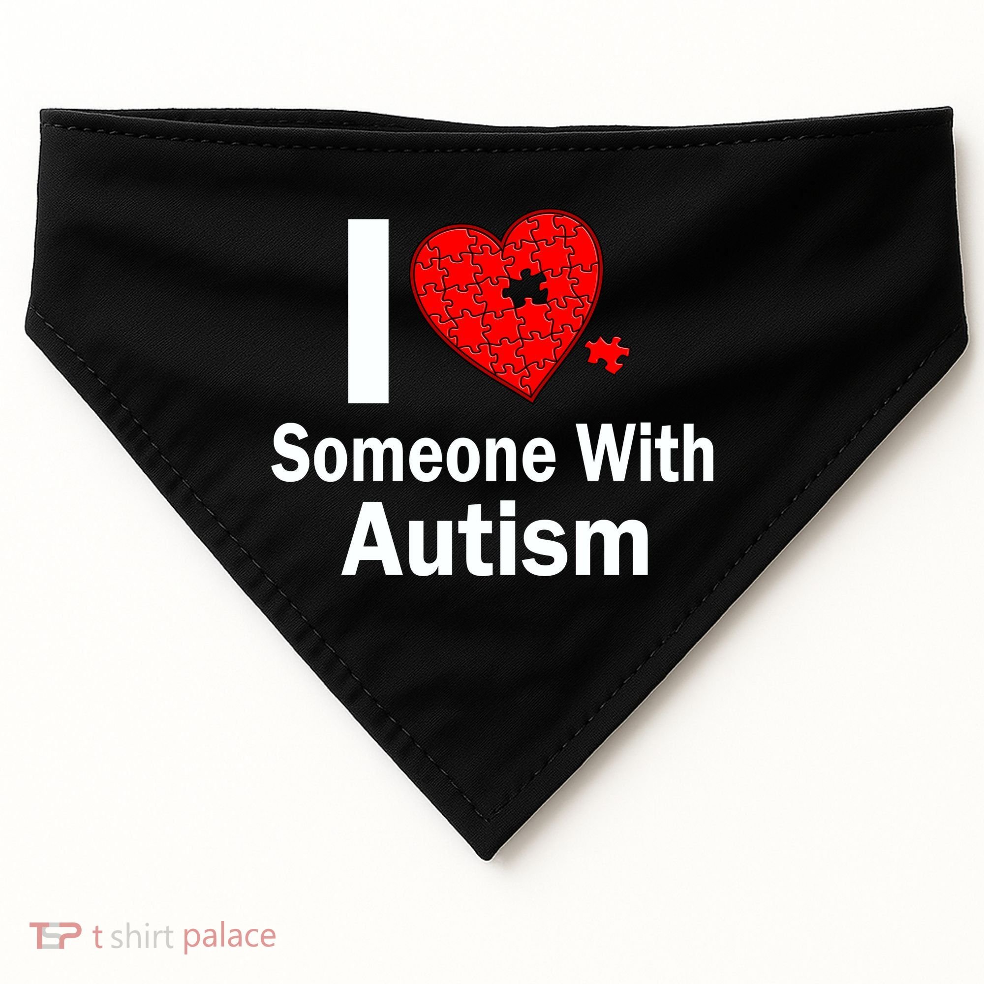 I Heart Someone With Autism USA-Made Doggie Bandana