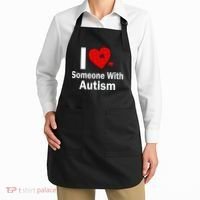 I Heart Someone With Autism Apron thumb 2