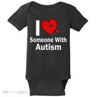 I Heart Someone With Autism Baby Bodysuit thumb 0