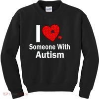 I Heart Someone With Autism Kids Sweatshirt thumb 0