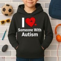 I Heart Someone With Autism Kids Hoodie thumb 2