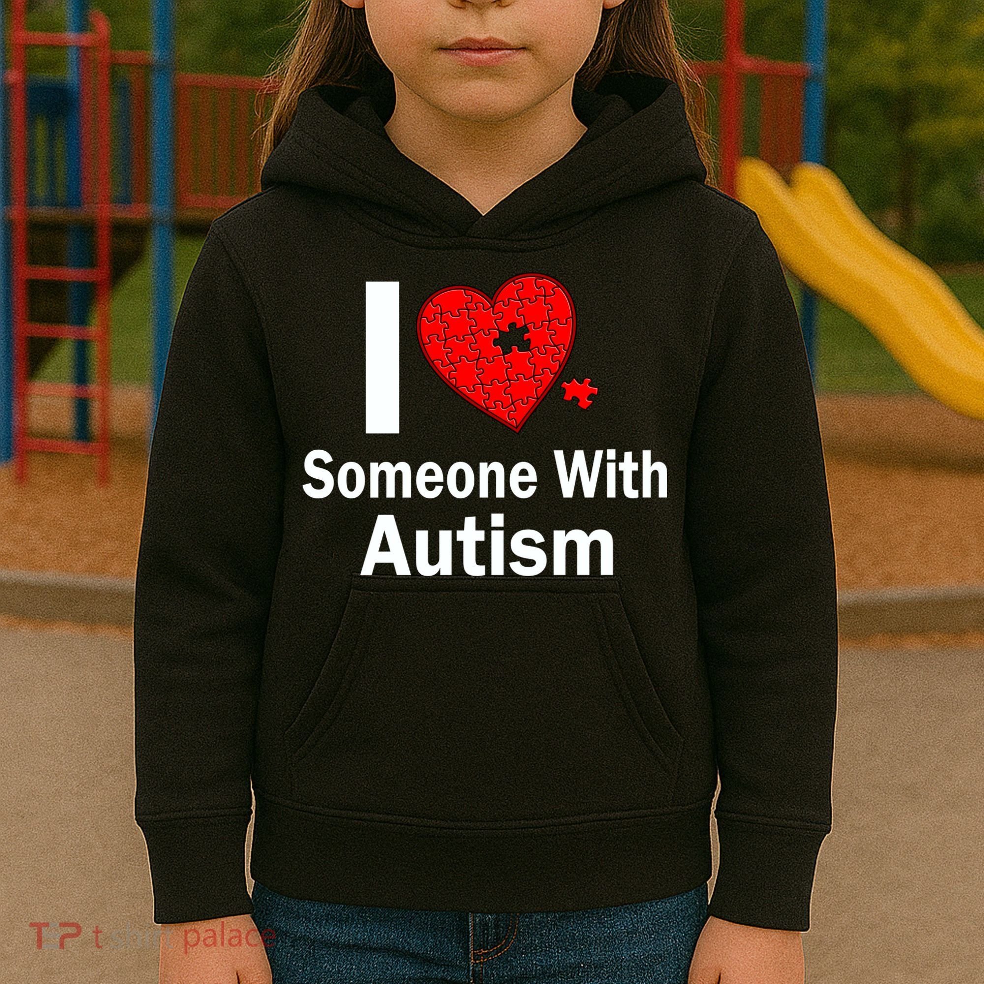 I Heart Someone With Autism Kids Hoodie