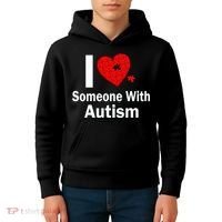 I Heart Someone With Autism Kids Hoodie thumb 4