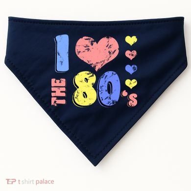 I Heart The 80's USA-Made Doggie Bandana