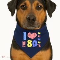 I Heart The 80's USA-Made Doggie Bandana thumb 1