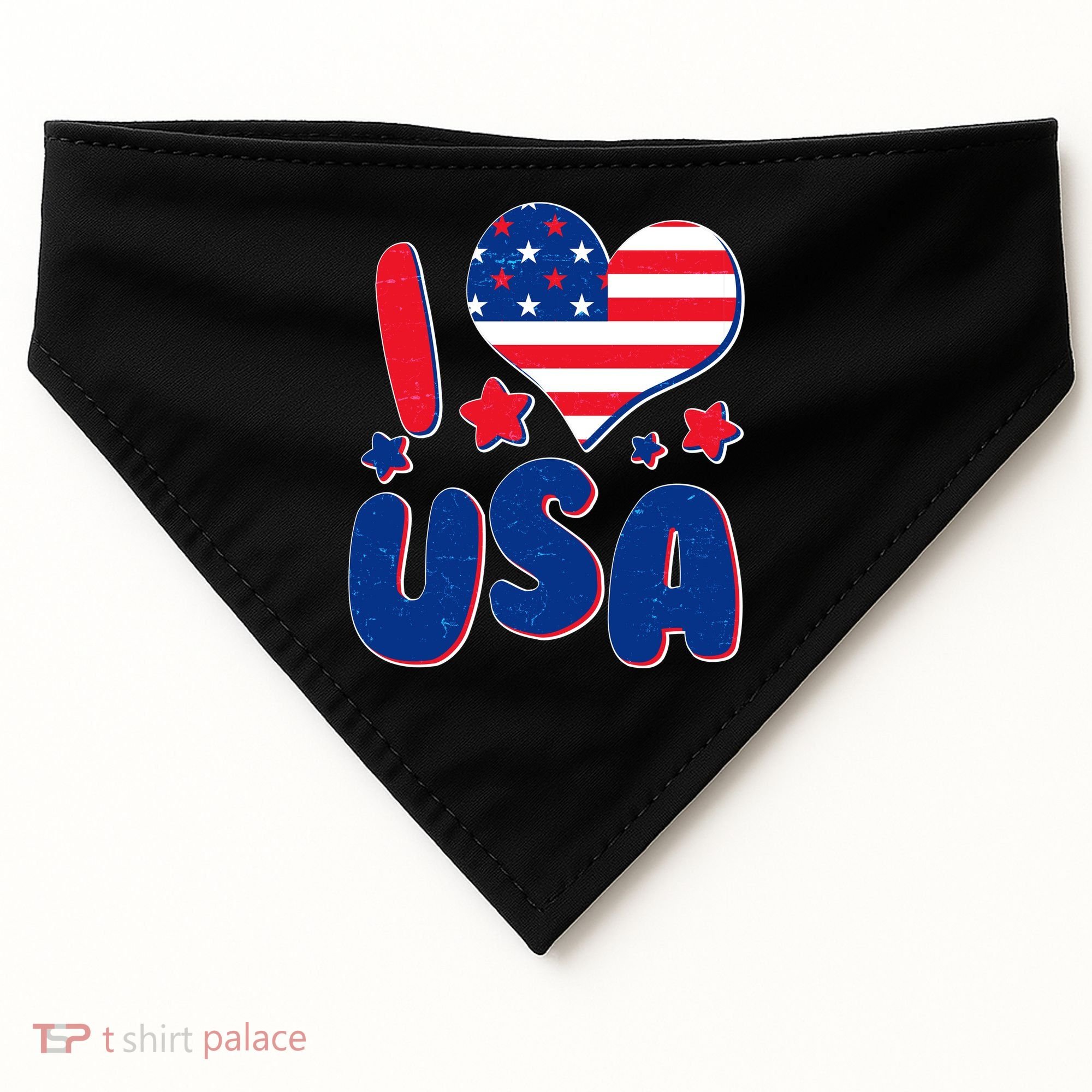 I Heart USA USA-Made Doggie Bandana