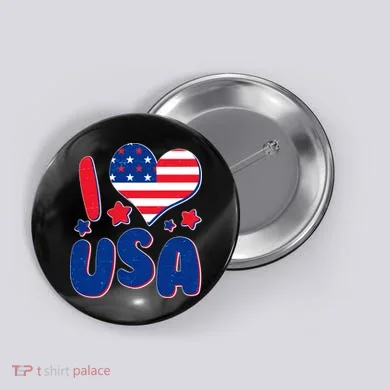 I Heart USA Button