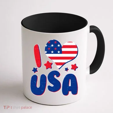 I Heart USA Coffee Mug back