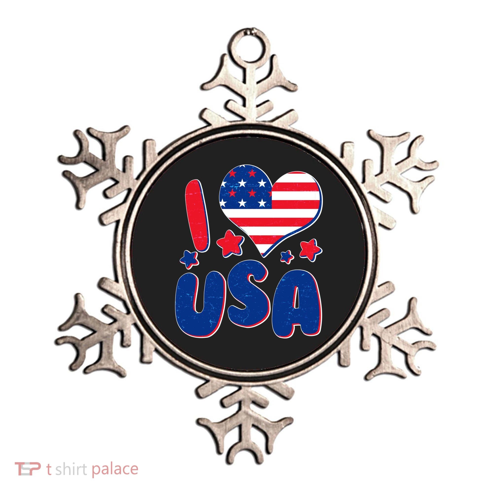 I Heart USA Ornament