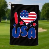 I Heart USA Golf Towel thumb 1