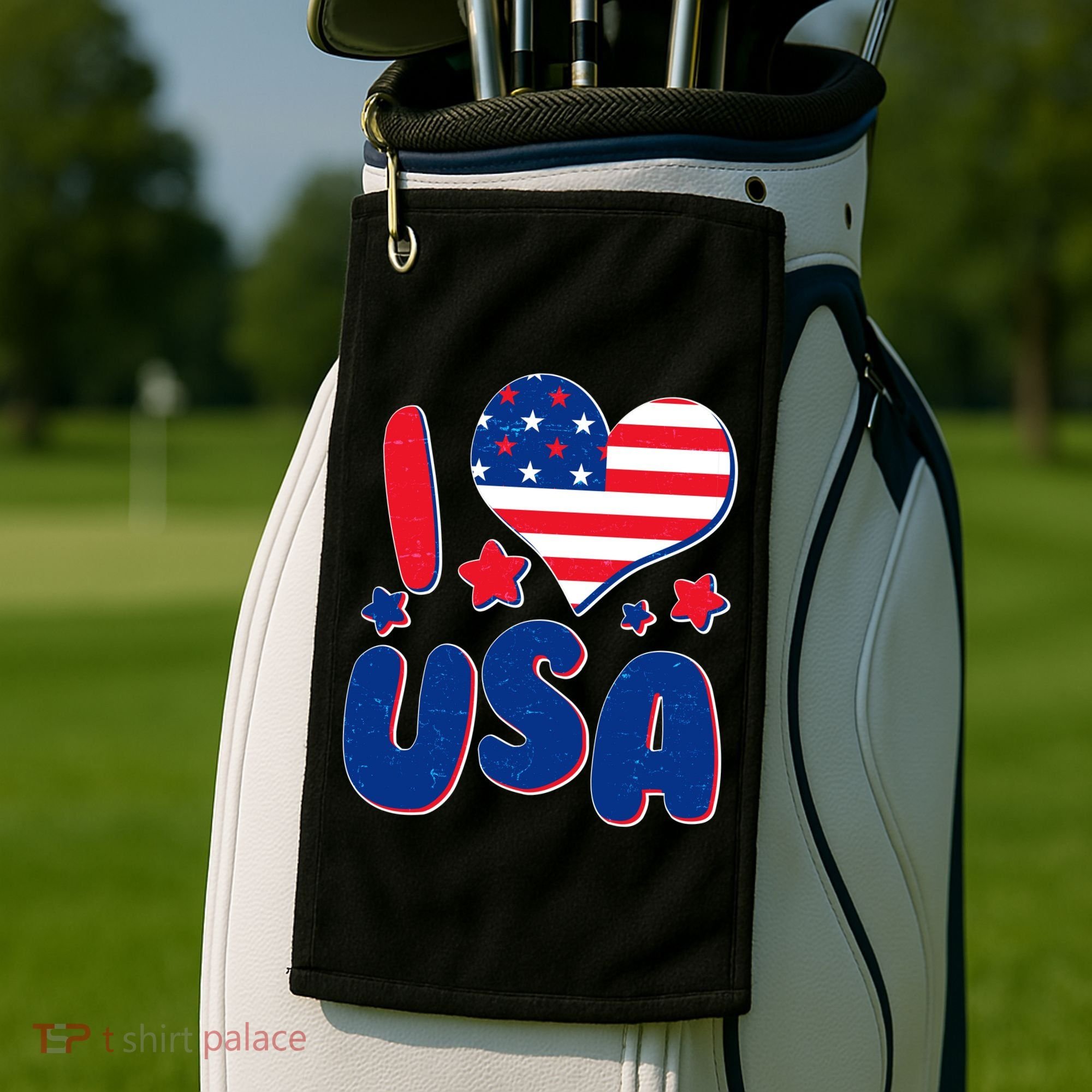 I Heart USA Golf Towel