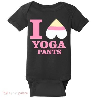 I Heart Yoga Pants Baby Bodysuit