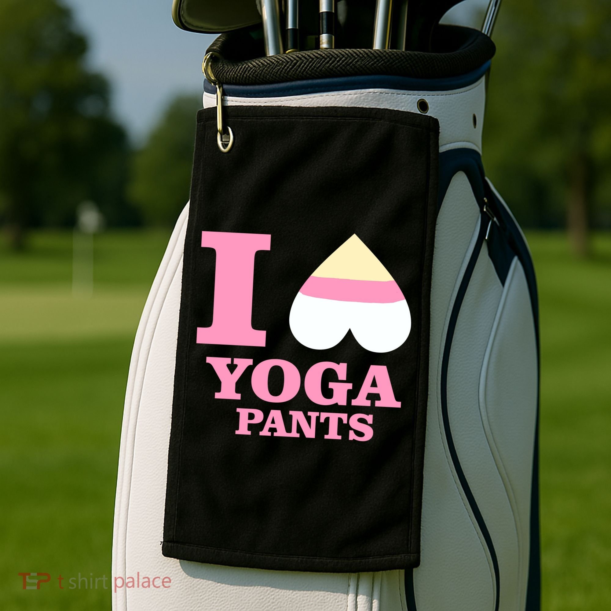 I Heart Yoga Pants Golf Towel