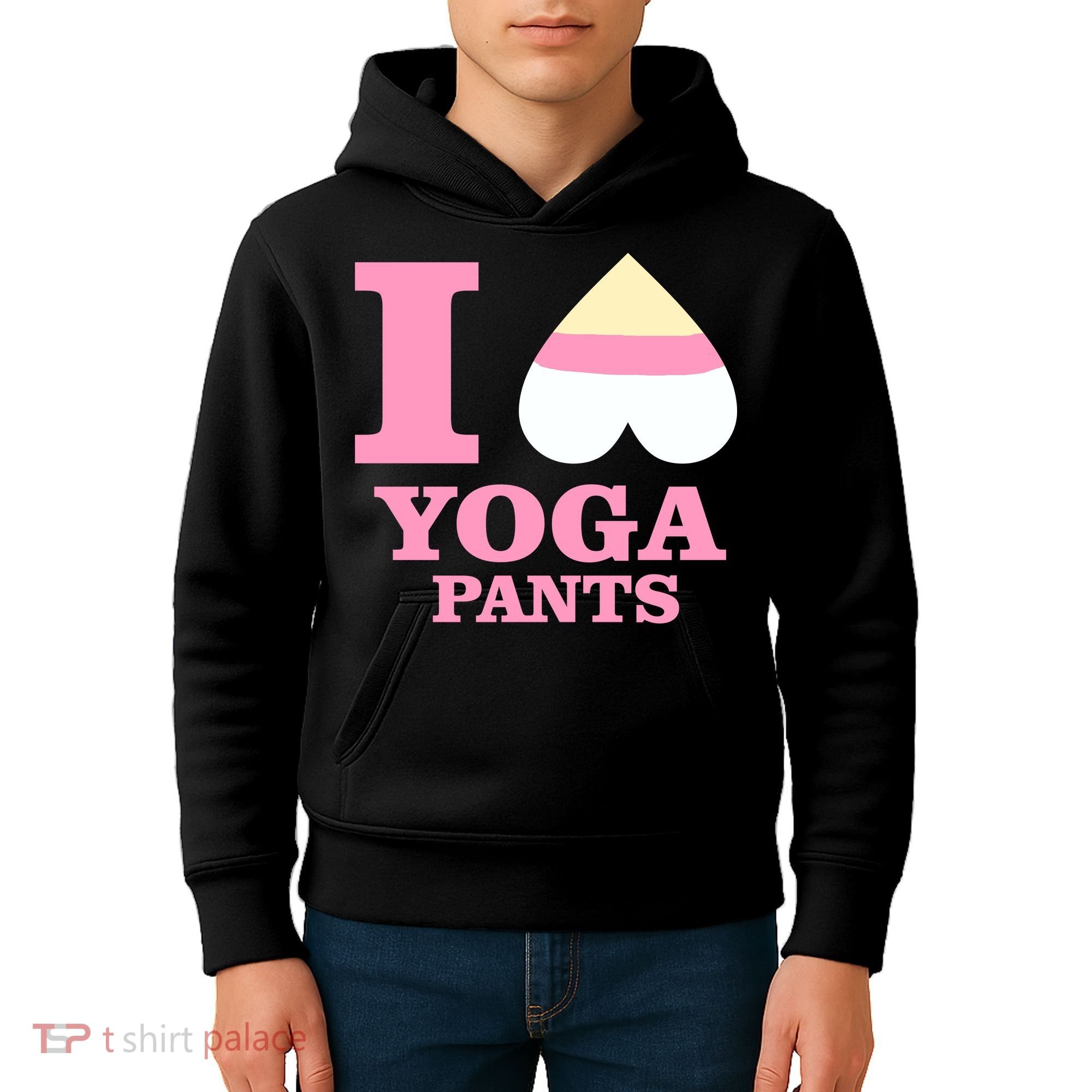 I Heart Yoga Pants Kids Hoodie