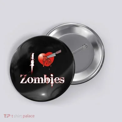I Heart Zombies Button