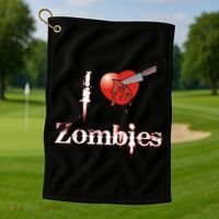 I Heart Zombies Golf Towel thumb 1