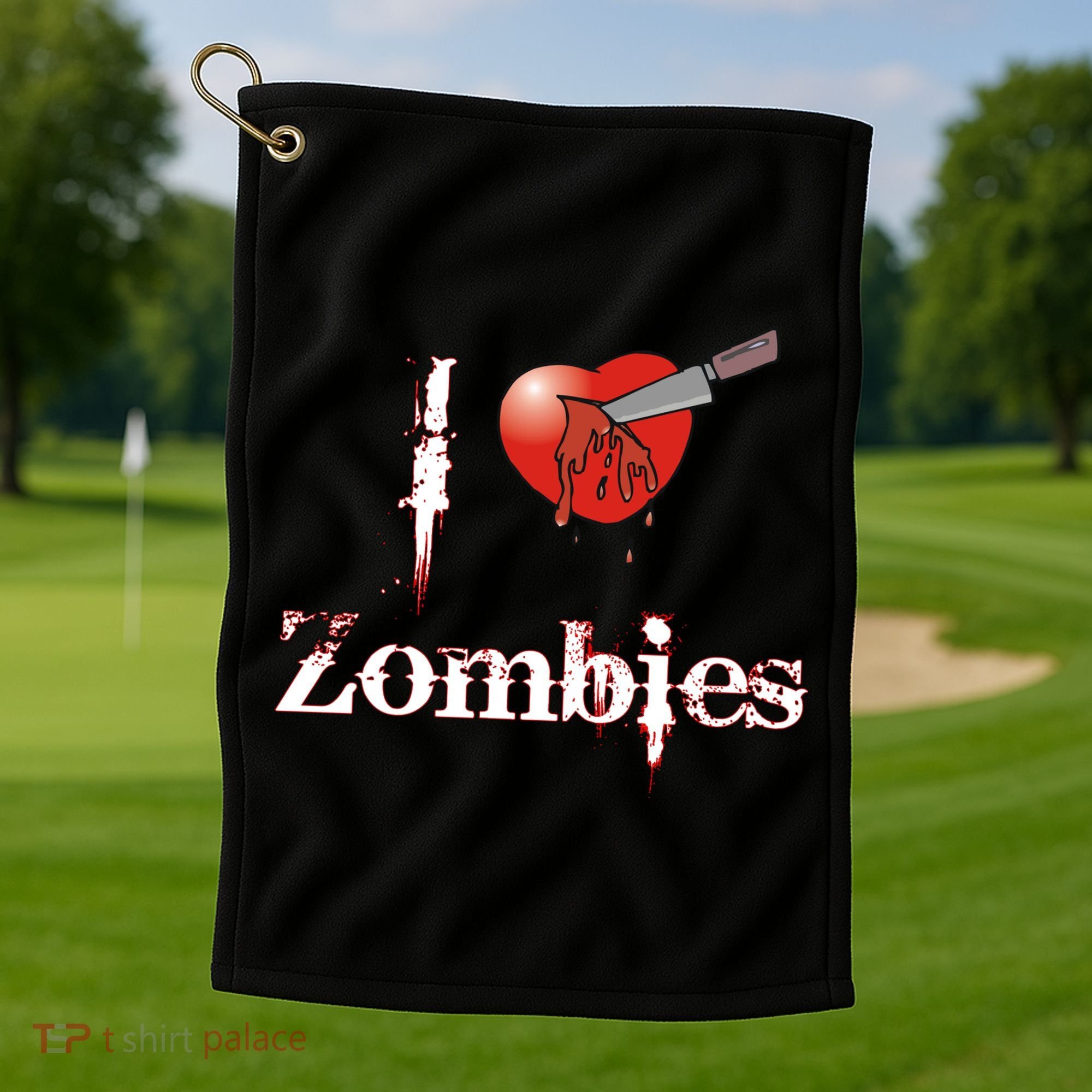 I Heart Zombies Golf Towel