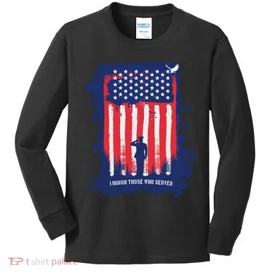 I Honor Those Who Served Kids Long Sleeve Shirt