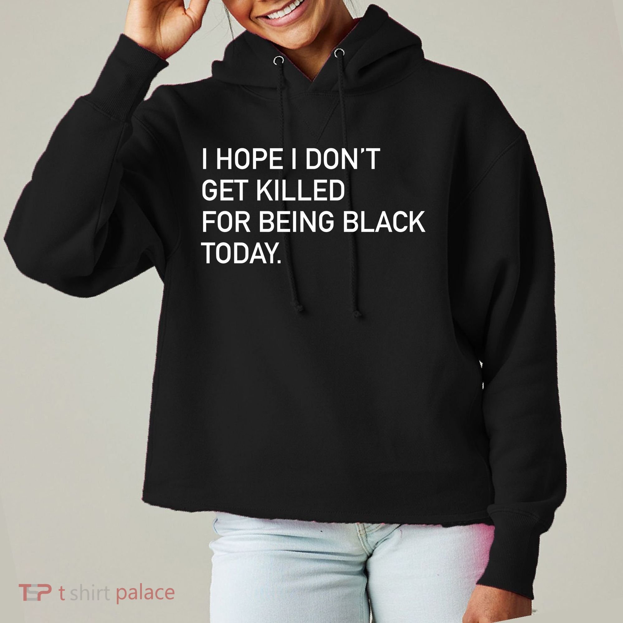 I Hope I don't Get Killed For Being Black Today Ladies Heavyweight Boxy Pullover Hoodie