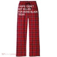 I Hope I don't Get Killed For Being Black Today Women's Flannel Plaid Pajama Pants thumb 0