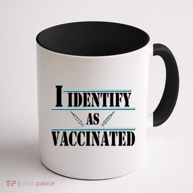 I Identify As Vaccinated Pro Vaccine Coffee Mug back
