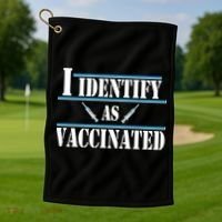 I Identify As Vaccinated Pro Vaccine Golf Towel thumb 1