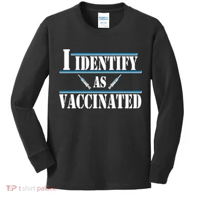 I Identify As Vaccinated Pro Vaccine Kids Long Sleeve Shirt