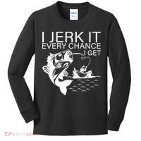 I Jerk It Every Chance I Get Funny Fishing Kids Long Sleeve Shirt thumb 0