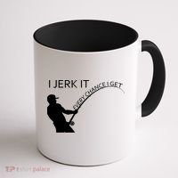 I Jerk It Funny Fishing Pole Coffee Mug thumb 1