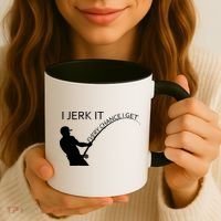 I Jerk It Funny Fishing Pole Coffee Mug thumb 3
