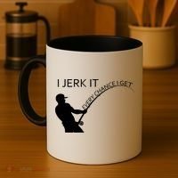 I Jerk It Funny Fishing Pole Coffee Mug thumb 4