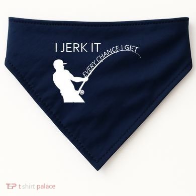 I Jerk It Funny Fishing Pole USA-Made Doggie Bandana