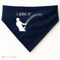 I Jerk It Funny Fishing Pole USA-Made Doggie Bandana thumb 0
