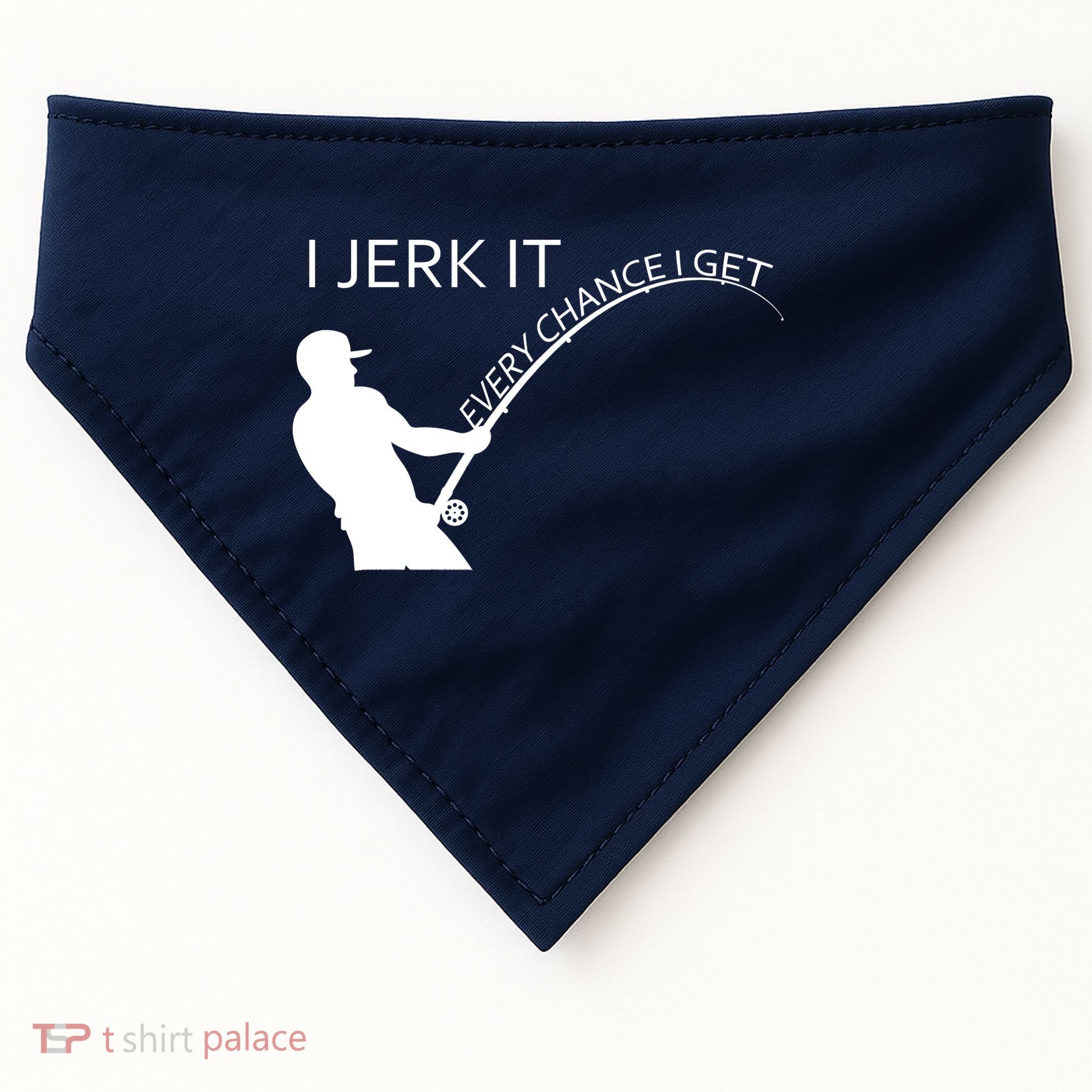 I Jerk It Funny Fishing Pole USA-Made Doggie Bandana