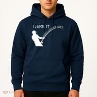 I Jerk It Funny Fishing Pole Hoodie thumb 2