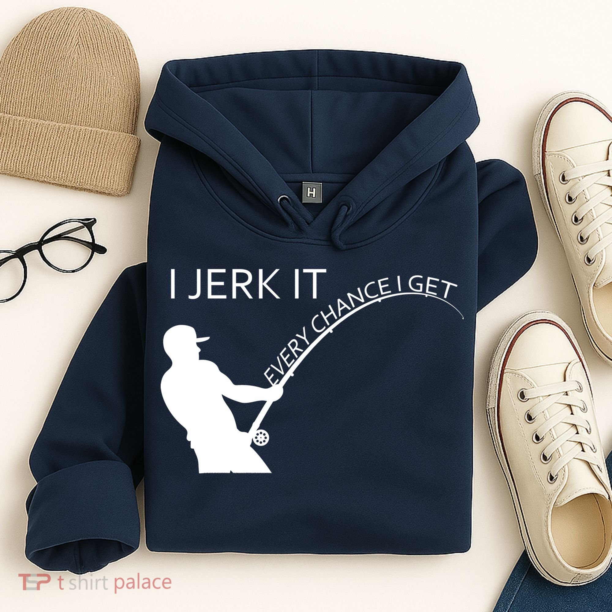I Jerk It Funny Fishing Pole Hoodie