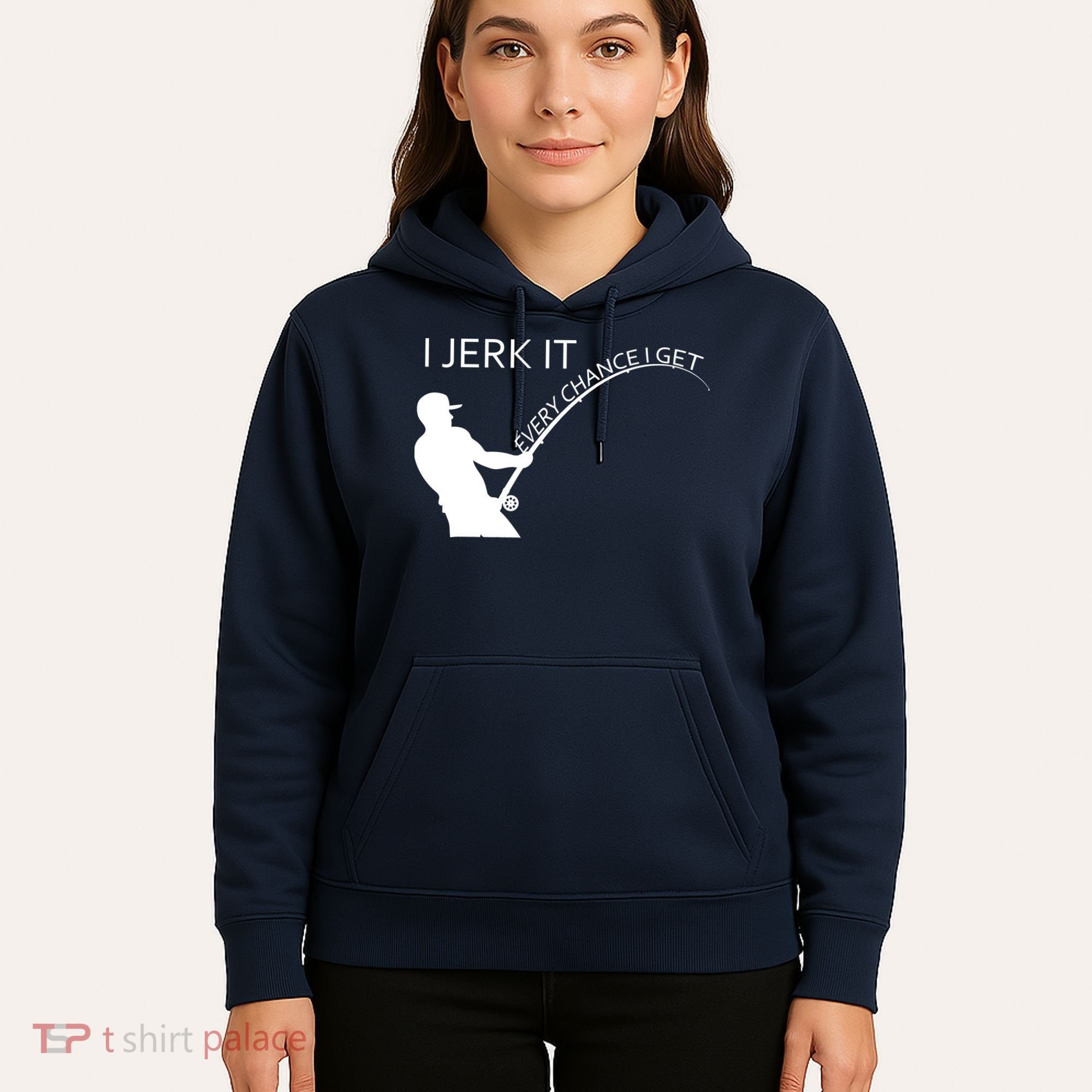 I Jerk It Funny Fishing Pole Hoodie