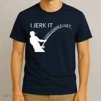I Jerk It Funny Fishing Pole T-Shirt thumb 3