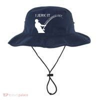 I Jerk It Funny Fishing Pole Bucket Hat thumb 0