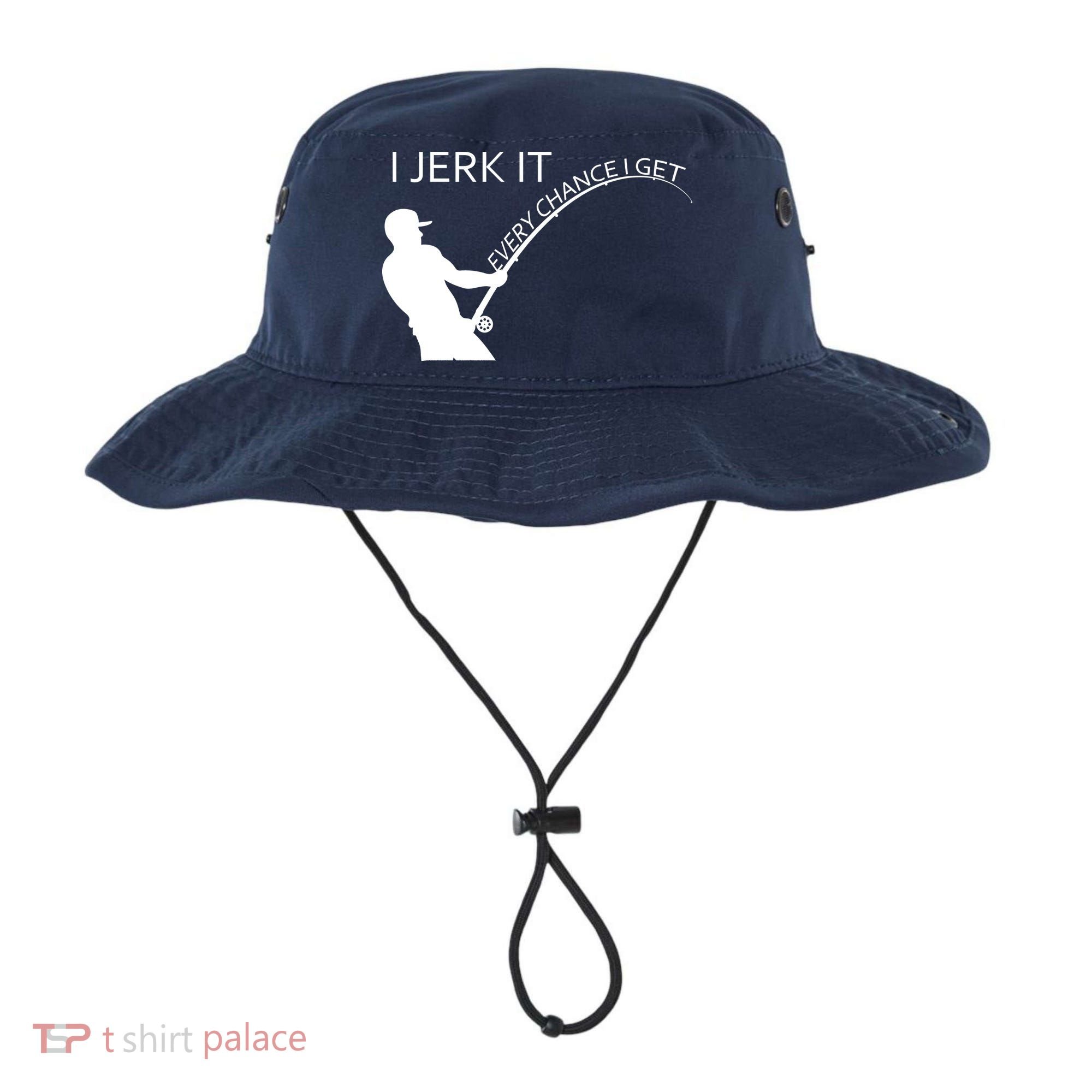 I Jerk It Funny Fishing Pole Bucket Hat