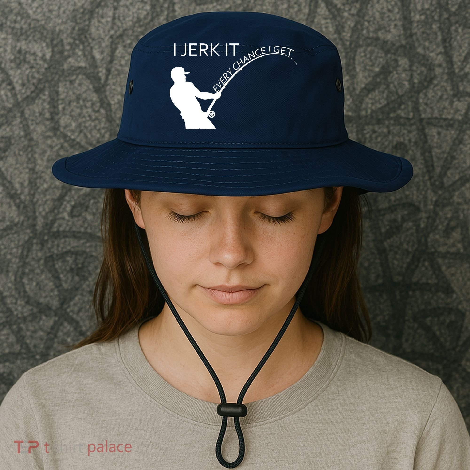 I Jerk It Funny Fishing Pole Bucket Hat