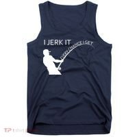 I Jerk It Funny Fishing Pole Tank Top thumb 0